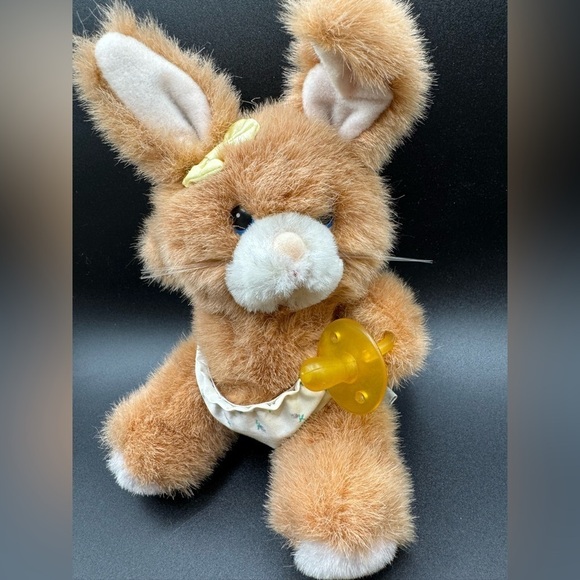 Russ Buckie Vintage Rabbit Plush Stuffed Baby Bunny W/ Pacifier No Hang Tag 7” - Picture 3 of 5